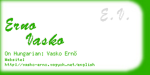 erno vasko business card